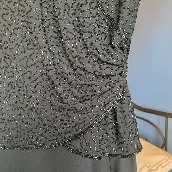 Black Sparkly Beaded Bodice Formal Gown - Picture 8 of 13